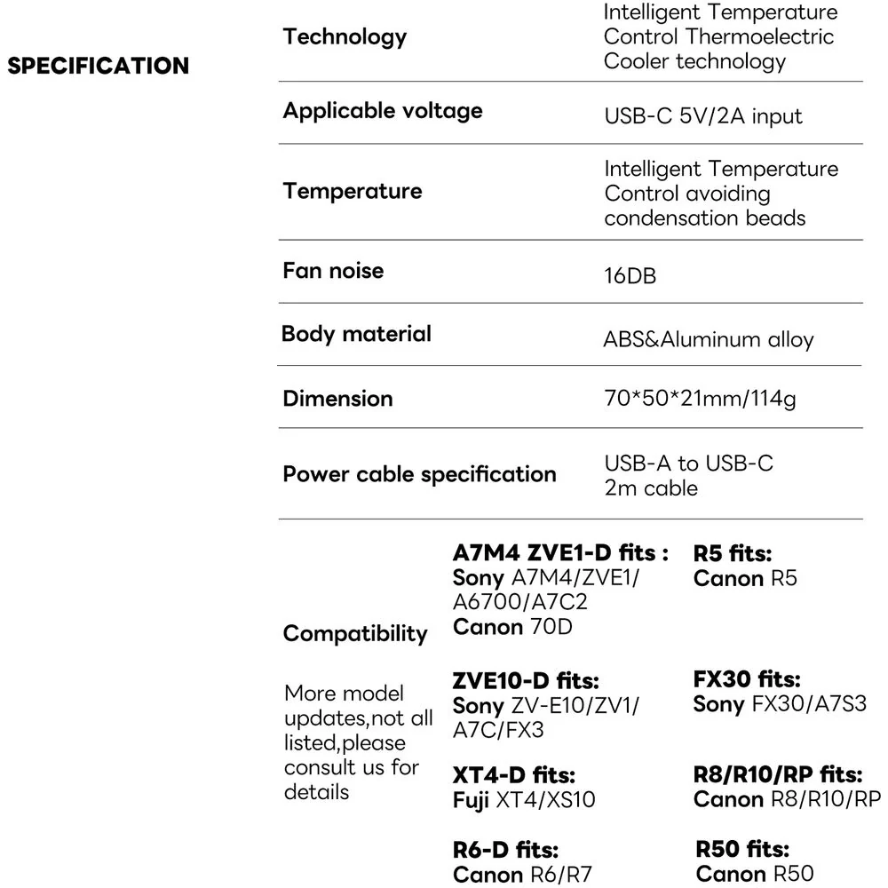 DigitalFoto Solution Limited ICEMAN-SE Intelligent External Cooler System for Select Cameras - Image 5