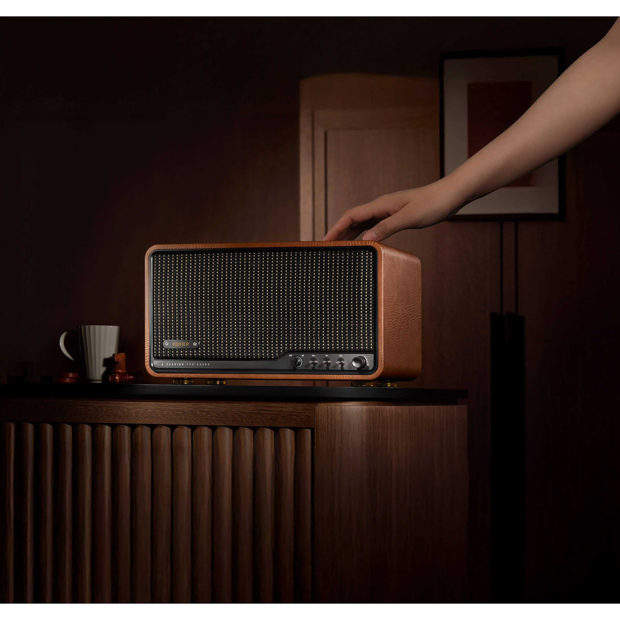 Edifier S300 Tabletop Wireless Speaker (Brown) - Image 5