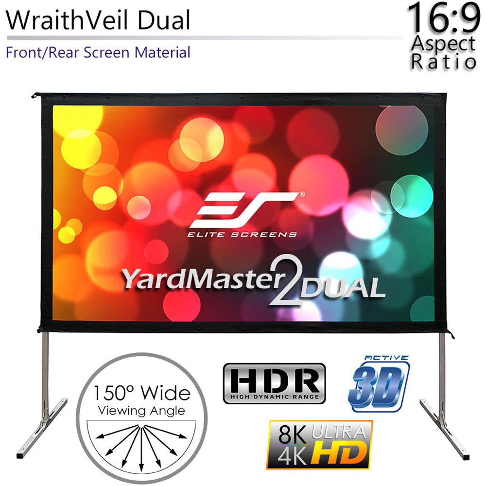 Elite Screens Yard Master 2 Dual Folding Front/Rear Projection Screen (73.5 x 130.7") - Image 3