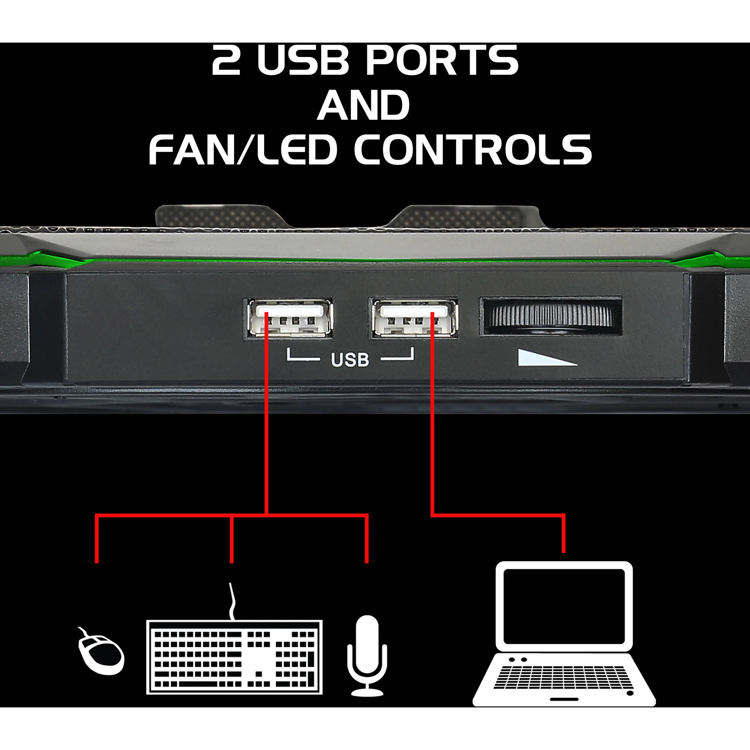 Enhance Cryogen 5 Laptop Cooling Stand (Green LED) - Image 6