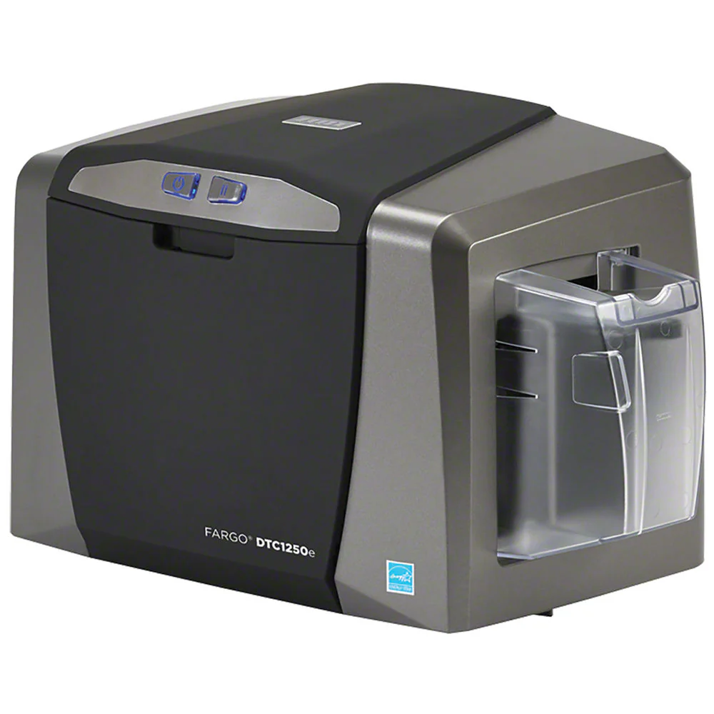 Fargo DTC1250e Dual-Sided ID Card Printer with YMCKO Ribbon and 500 Cards Kit - Image 2