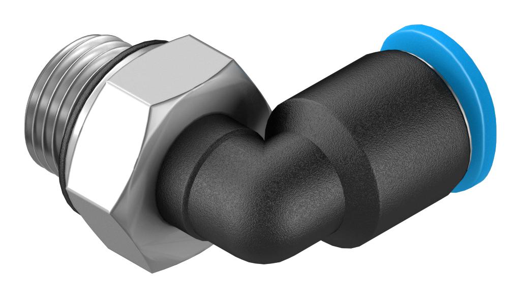 Festo QSML-G1/8-6 Pneumatic Fitting Push-In L-Fitting G1/8 14 bar 6 mm PBT (Polybutylene Terephthalate) Qsml - Image 2