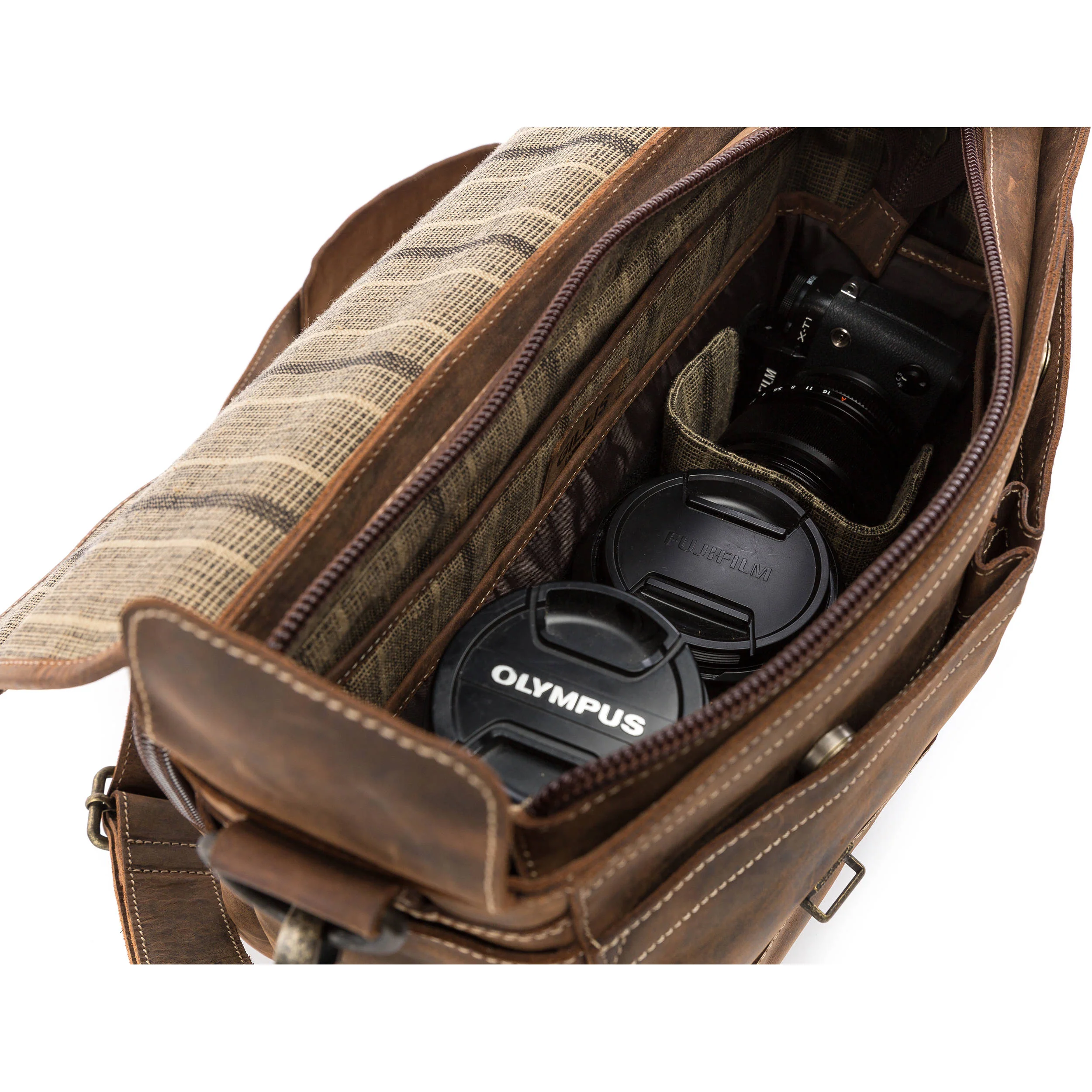 GILLIS LONDON Trafalgar Attache Camera Bag (Brown Vintage Leather) - Image 5