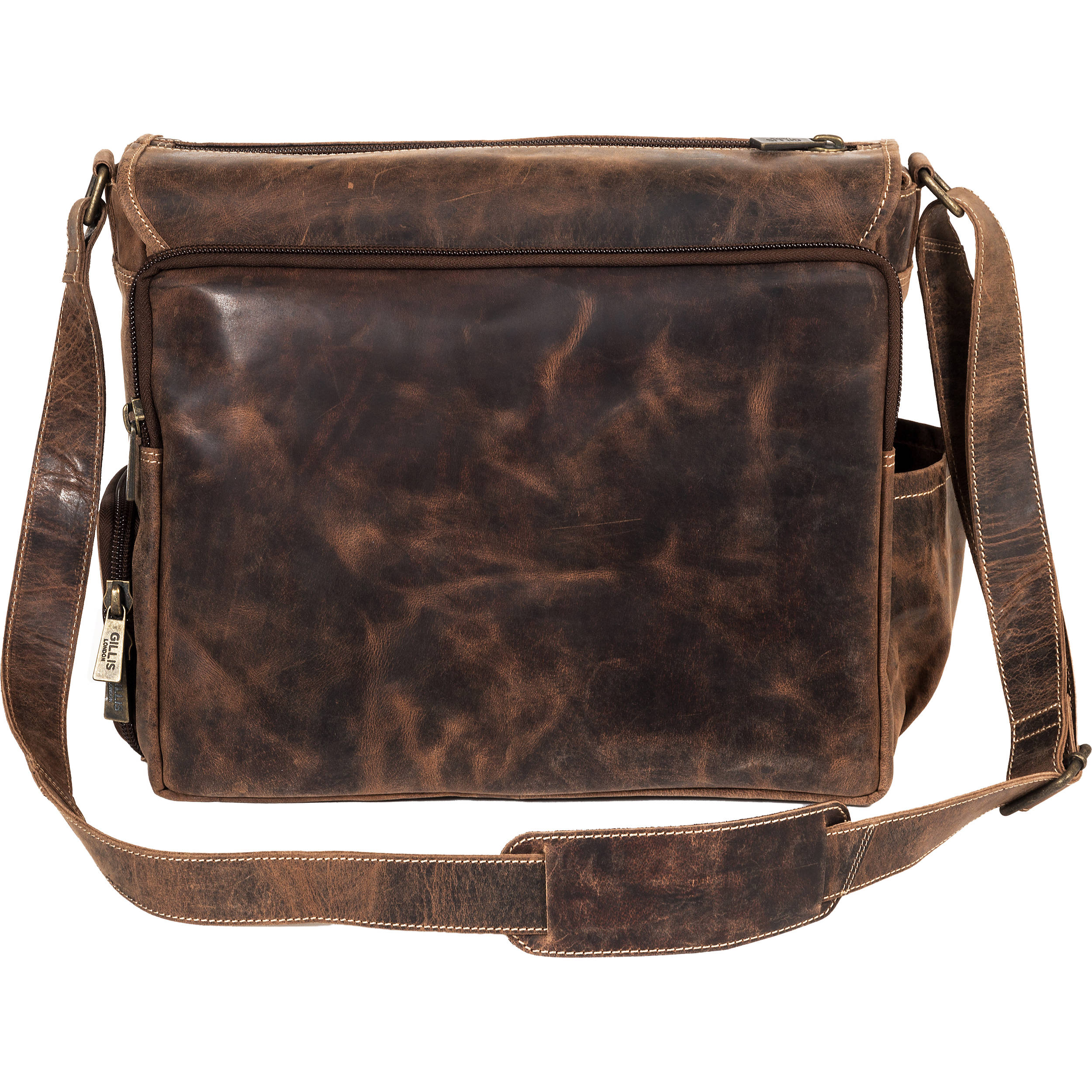 GILLIS LONDON Trafalgar Leather Messenger Bag (Brown) - Image 4