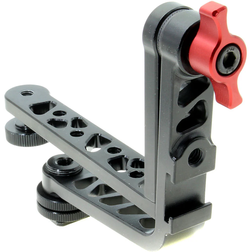 GyroVu Dual 180°-Tilt L-Shape Monitor Bracket with Shoe Adapter & Seven 1/4"-20 Mounts - Image 2