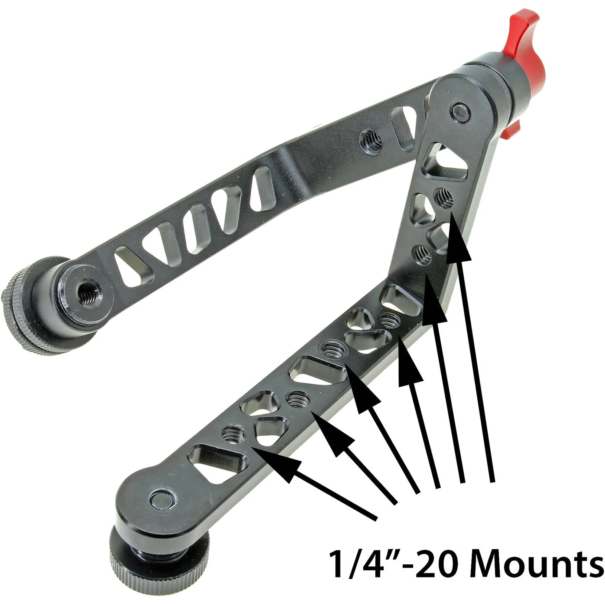 GyroVu Dual 180°-Tilt L-Shape Monitor Bracket with Shoe Adapter & Seven 1/4"-20 Mounts - Image 3