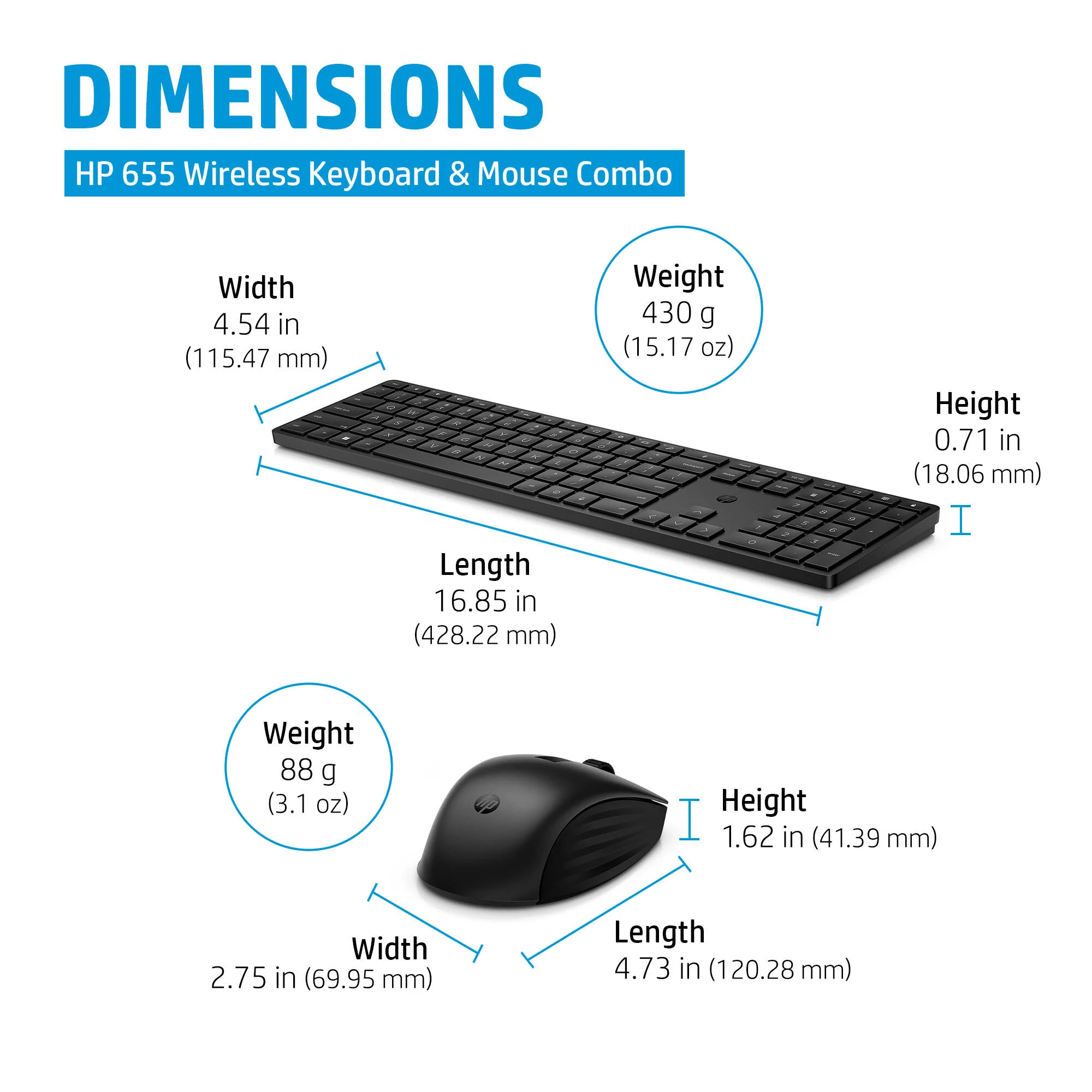 HP 655 Wireless Keyboard and Mouse Combo - Image 3