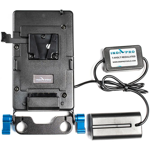 IndiPRO Tools V-Mount Plate for 4-Pin XLR Cameras & Devices (15mm Rod Bracket) - Image 11