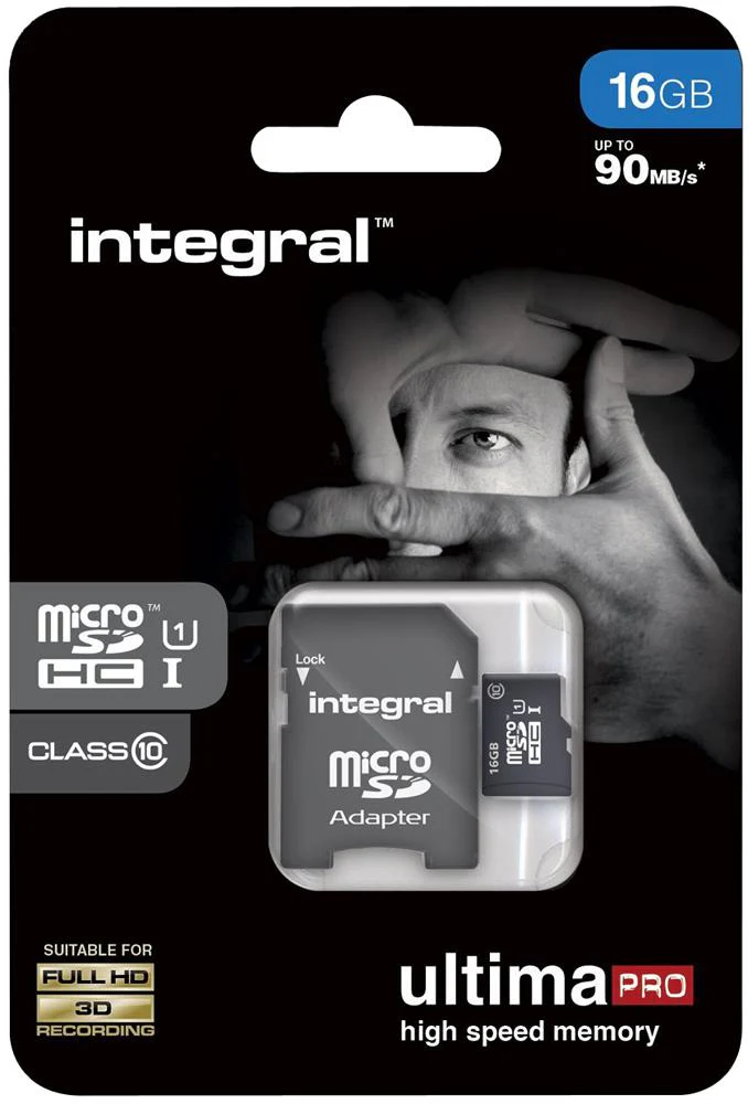 Integral INMSDH16G10-90U1 INMSDH16G10-90U1 16GB Ultima Pro Class 10 Microsdhc Memory Card With SD Adaptor 90MB/s - Image 3