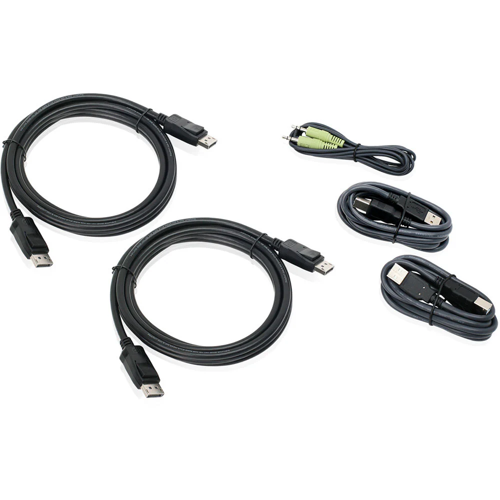 IOGEAR Dual View DisplayPort, USB KVM Cable Kit with Audio (10') - Image 2