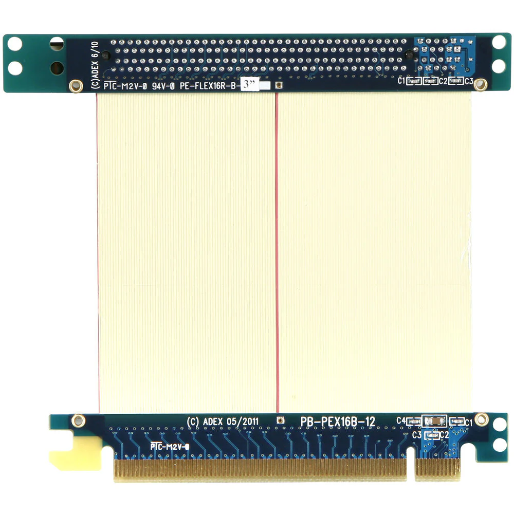 iStarUSA 16 x PCIe to 16 x PCIe Riser Card with 2" Ribbon Cable - Image 4