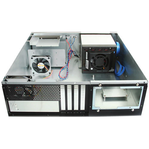 iStarUSA D-340HN-T 3 RU Compact 4 x 3.5" Bay Trayless Hotswap microATX Rackmount Chassis (Red HDD Handles) - Image 3