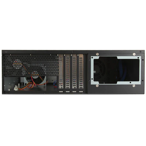 iStarUSA D-350HB-T 3 RU Compact 5 x 3.5" Bay Hotswap microATX Rackmount Chassis (Blue HDD Handles) - Image 4