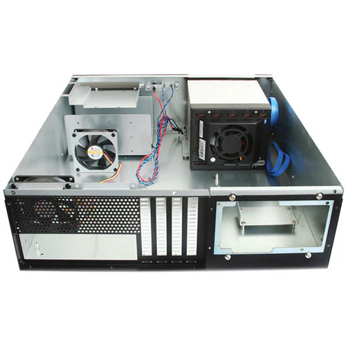 iStarUSA D-350HB-T 3 RU Compact 5 x 3.5" Bay Hotswap microATX Rackmount Chassis (Silver HDD Handles) - Image 3