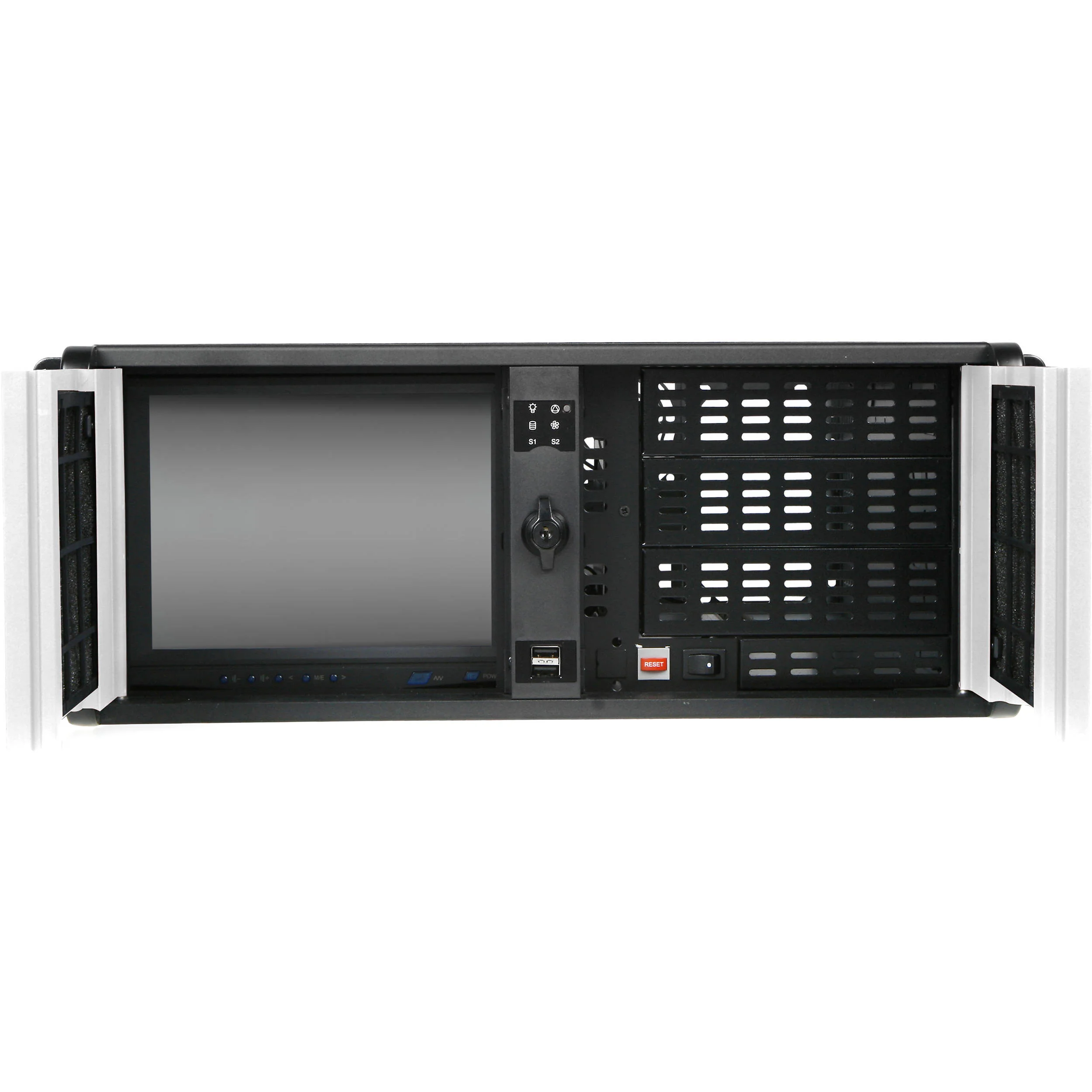 iStarUSA D-407LSE-SL-TS859 4-Bay 4U Rackmount Chassis with 8" Touch Screen LCD - Image 3