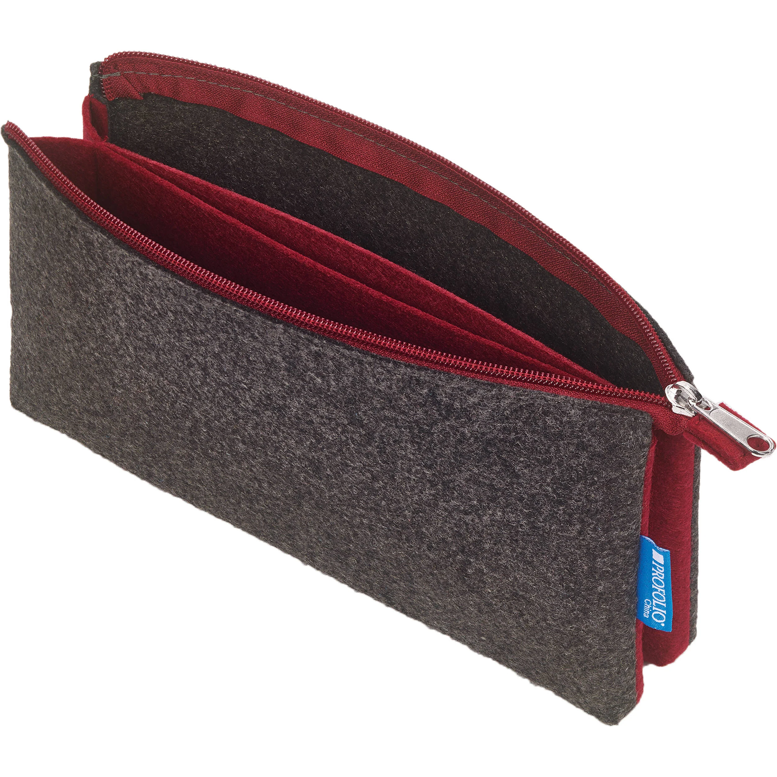 Itoya ProFolio Midtown Pouch (Charcoal/Maroon, 4 x 7") - Image 2