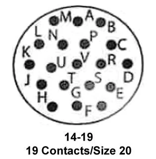 ITT CANNON KPSE00E14-19PY Circular Connector, KPS Series, MIL-DTL-26482 Series I, Wall Mount Receptacle, 19 Contacts - Image 2