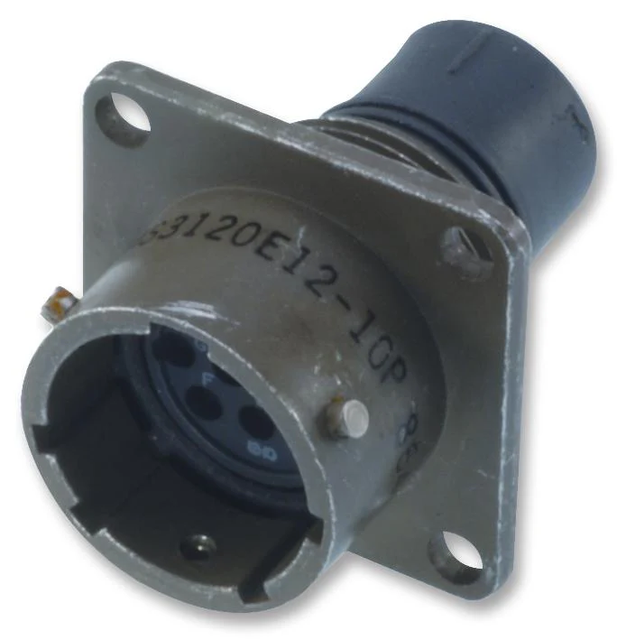 ITT CANNON KPT00E12-3S Circular Connector, KPT Series, MIL-DTL-26482 Series I, Wall Mount Receptacle, 3 Contacts