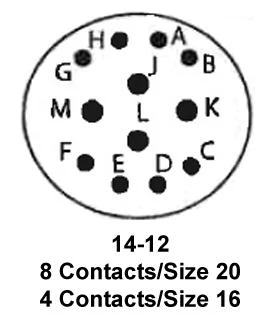 ITT CANNON KPT00E14-12SX Circular Connector, KPT Series, MIL-DTL-26482 Series I, Wall Mount Receptacle, 12 Contacts - Image 2