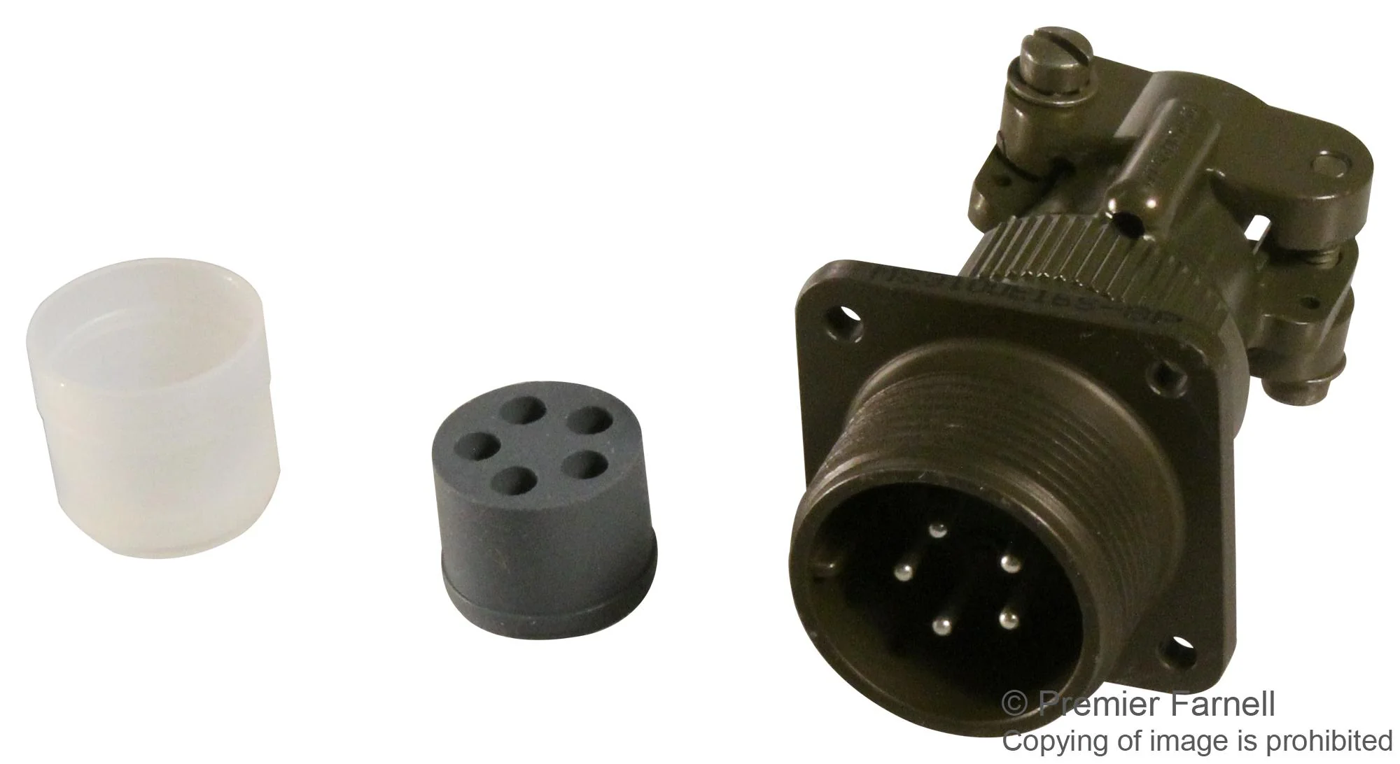 ITT Cannon MS3100F16S-8P MS3100F16S-8P Circular Connector MIL-DTL-5015 Series Wall Mount Receptacle 5 Contacts Solder Pin Threaded - Image 2