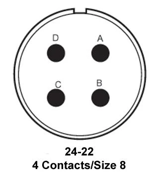 ITT CANNON MS3106E24-22S Circular Connector, MIL-DTL-5015 Series, MS3106 Series, Straight Plug, 4 Contacts, Solder Socket - Image 2