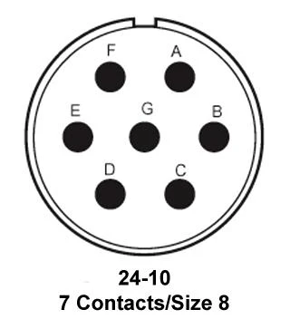ITT CANNON MS3106F24-10SZ Circular Connector, MIL-DTL-5015 Series, MS3106 Series, Straight Plug, 7 Contacts, Solder Socket - Image 2