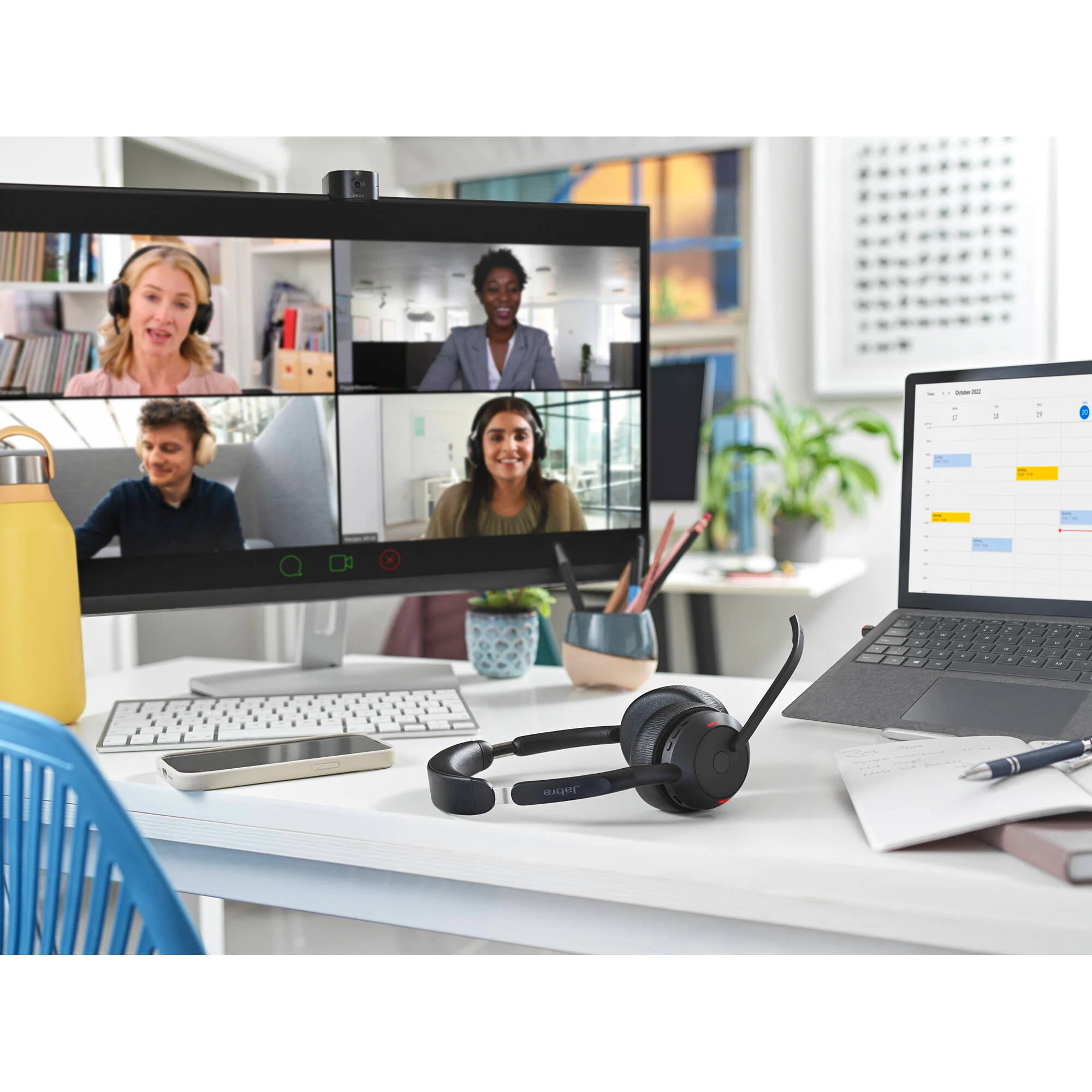 Jabra Evolve2 55 Link380a USB-A Mono Wireless Headset with Stand (North America) - Image 6