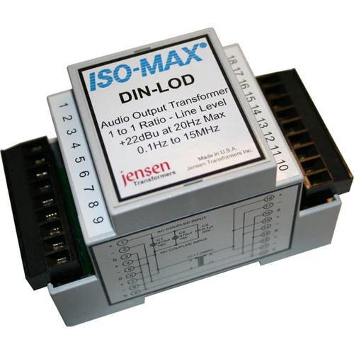 Jensen Transformers Iso-Max DIN-LOD - Single-Channel Line-Output Isolator (Extra-High Output, DIN Rail) - Image 2