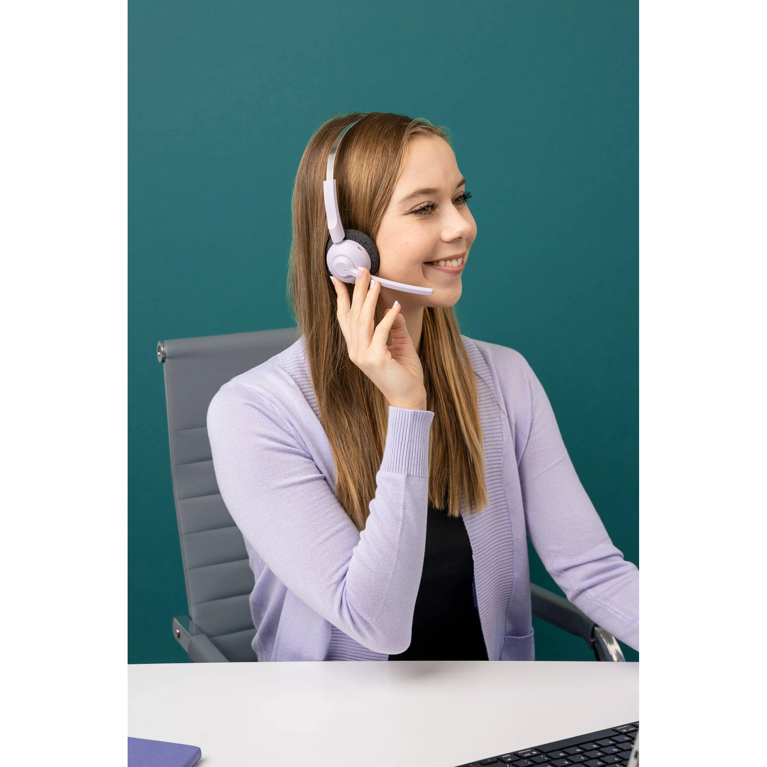 JLab GO Work POP Wireless On-Ear Headset (Lilac) - Image 6