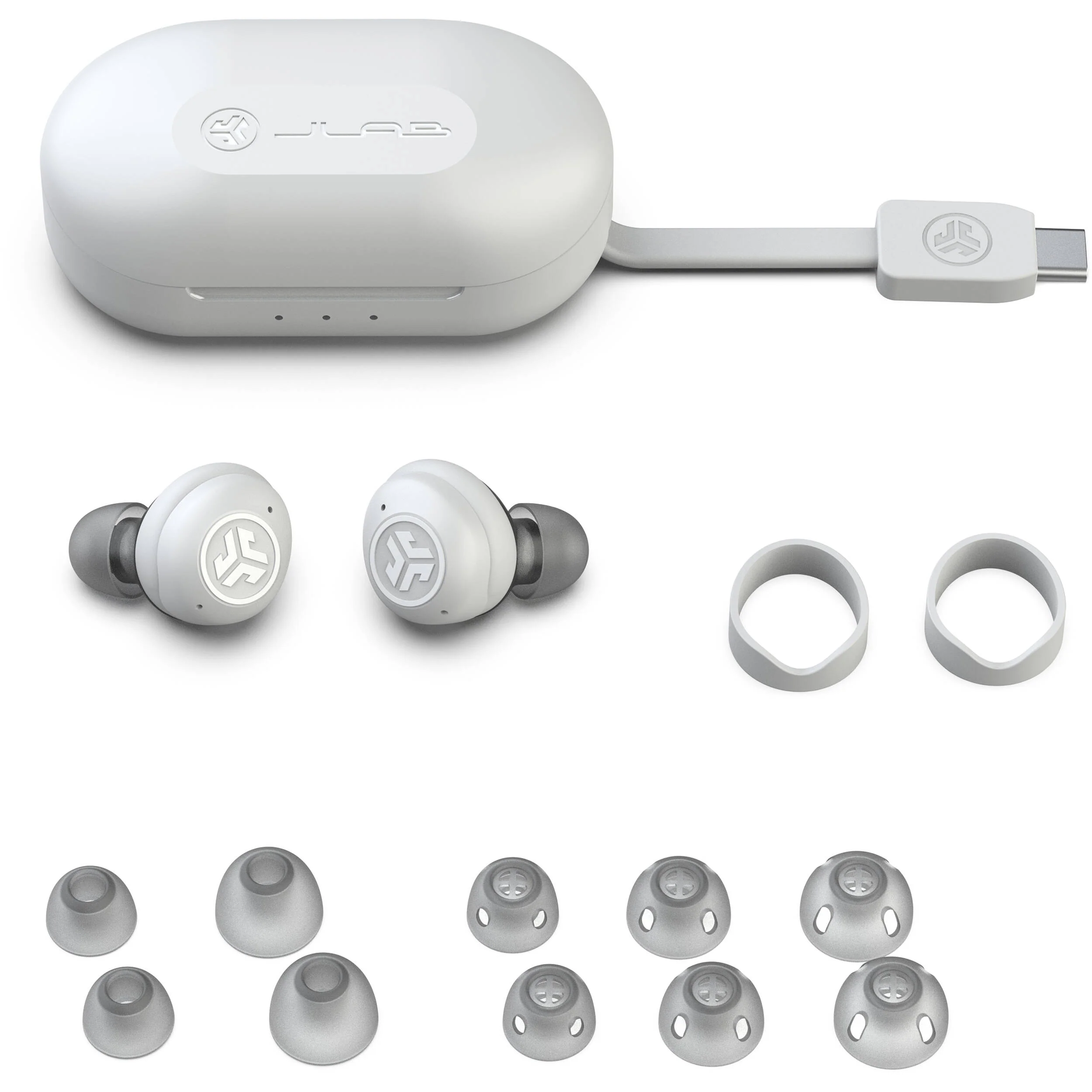 JLab Hear OTC Wireless Hearing Aid Earbuds (White) - Image 5