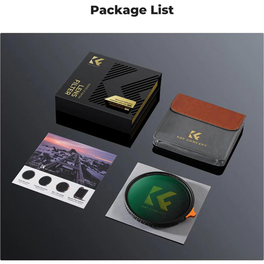 K&F Concept Nano-X Ultra-Low Reflection Variable ND Filter (55mm, 1 to 9-Stop) - Image 7