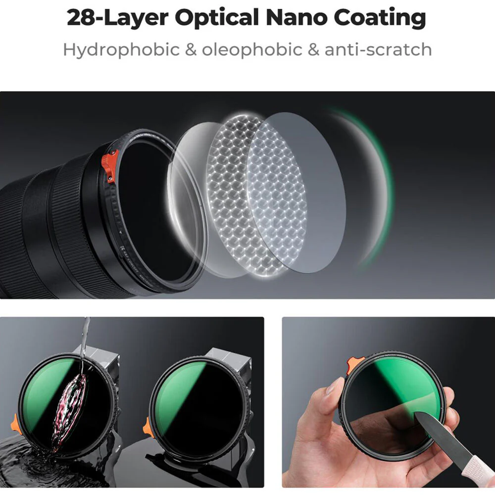 K&F Concept Nano-X Ultra-Low Reflection Variable ND Filter (58mm, 1 to 9-Stop) - Image 5