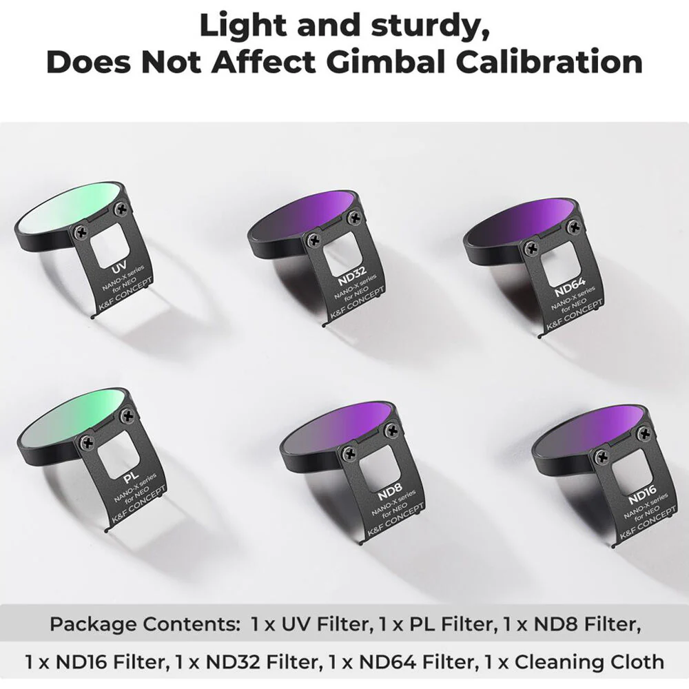 K&F Concept UV/CPL/ND Filter Set for DJI Neo (6-Pack) - Image 7