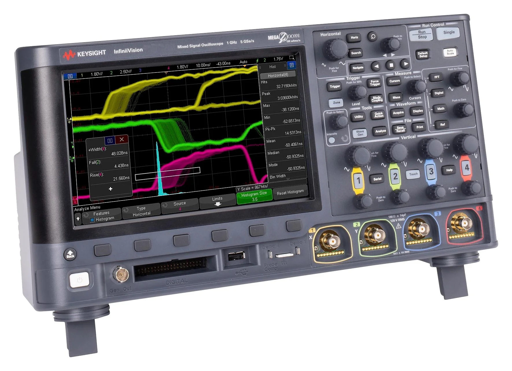 Keysight Technologies MSOX3024G Digital Oscilloscope Infiniivision 3000G X 4+16 Channel 200 MHz 5 Gsps 4 Mpts 1.75 ns - Image 6