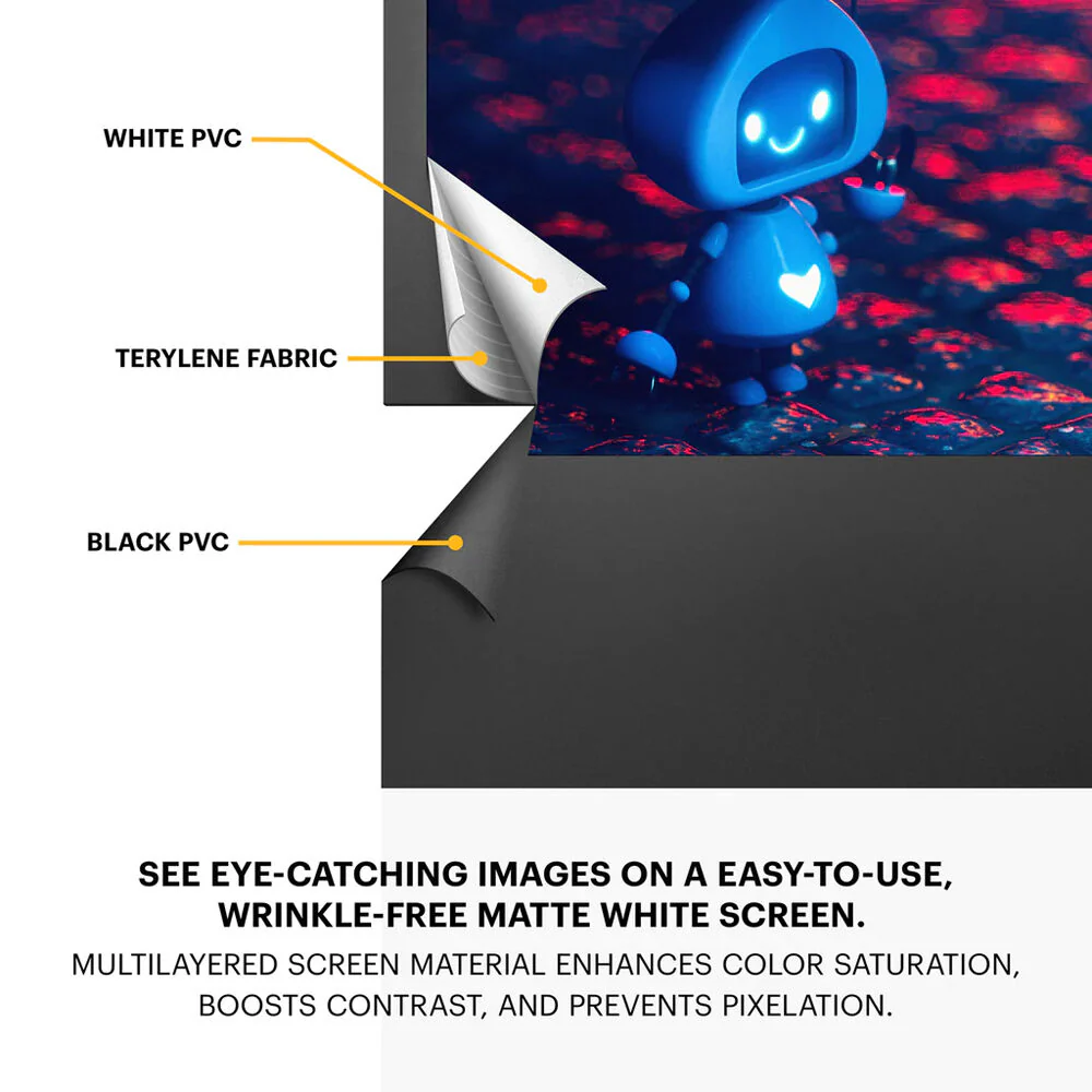 Kodak Instant Cinema 60" Pull-Up Portable Manual Front Projection Screen (30 x 53") - Image 4