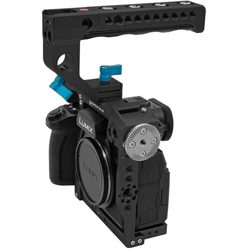 Kondor Blue Camera Cage with Top Handle for Panasonic Lumix S5II/X (Space Gray) - Image 3