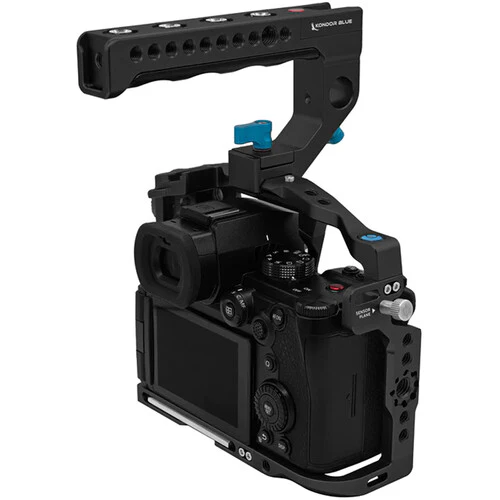 Kondor Blue Camera Cage with Top Handle for Panasonic Lumix S5II/X (Space Gray) - Image 4