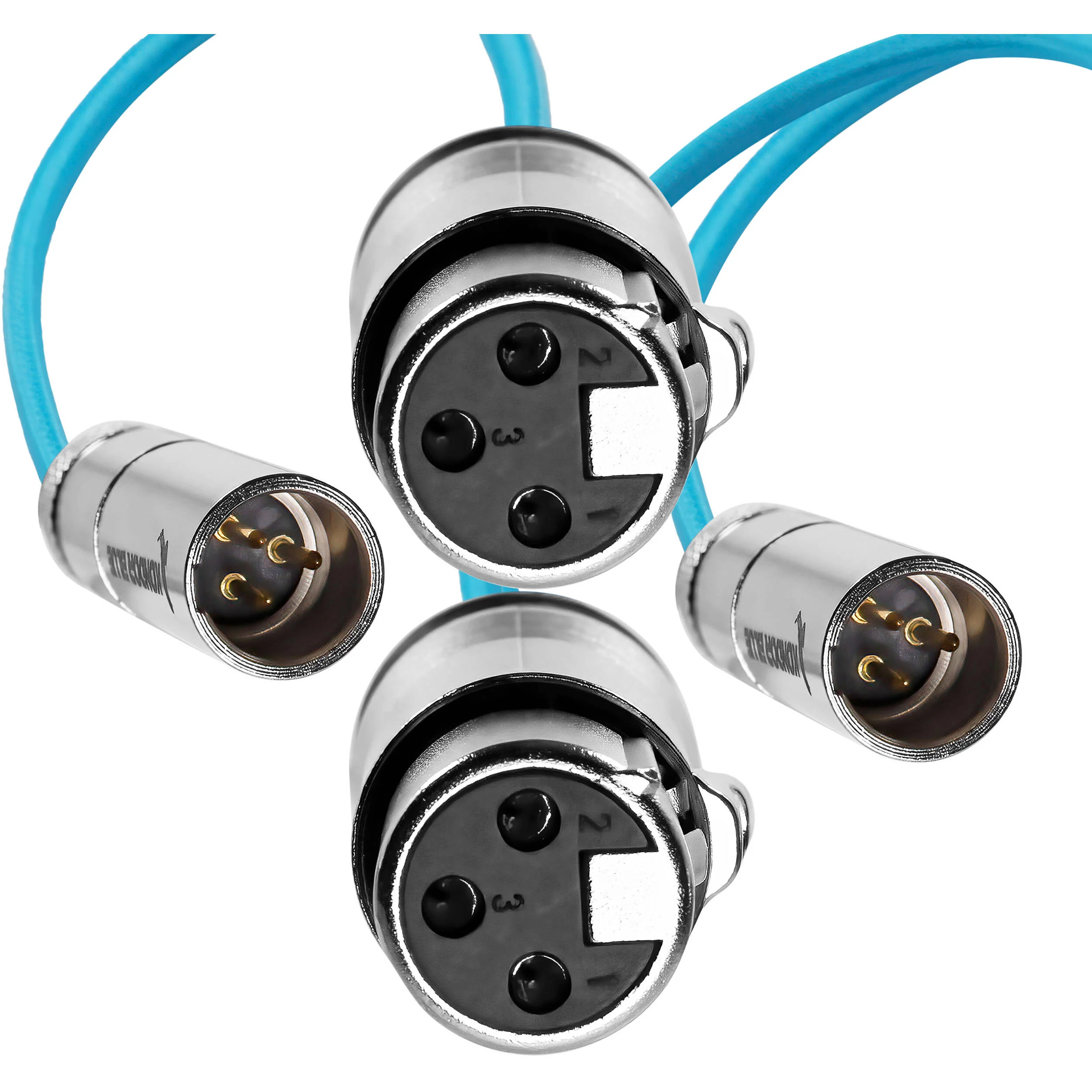 Kondor Blue Mini-XLR Male to XLR Female Audio Cable for Canon C70 & BMPCC 6K/4K (Blue, 2-Pack) - Image 3