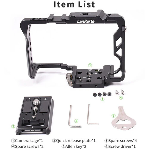 LanParte Camera Cage with 501-Compatible QR Plate for Panasonic S1/S1H Camera - Image 5