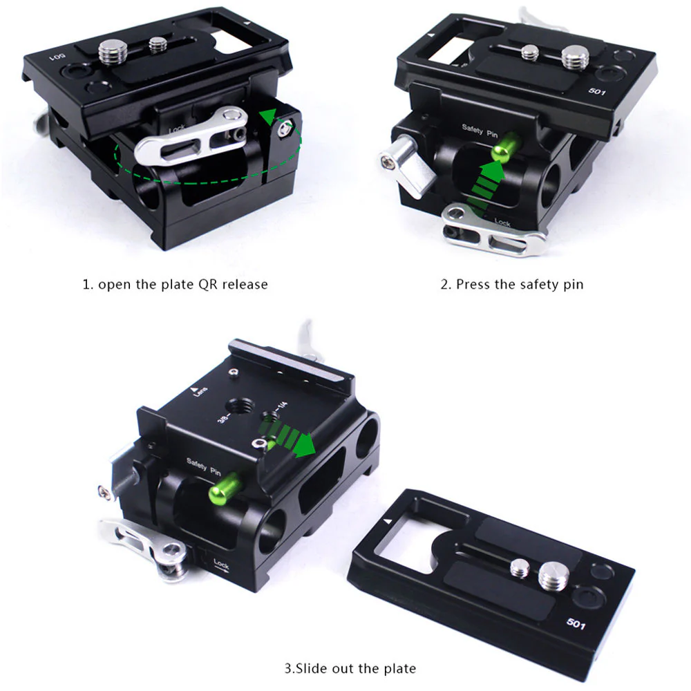 LanParte Dovetail Quick Release Baseplate With 501 Plate - Image 11