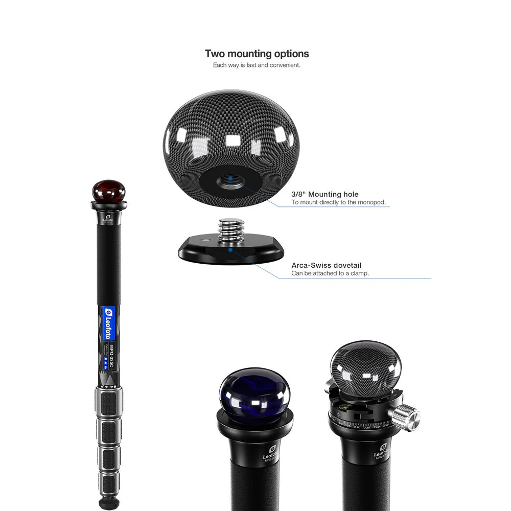 Leofoto Carbon Fiber Knob Handle for Monopod (Black) - Image 2