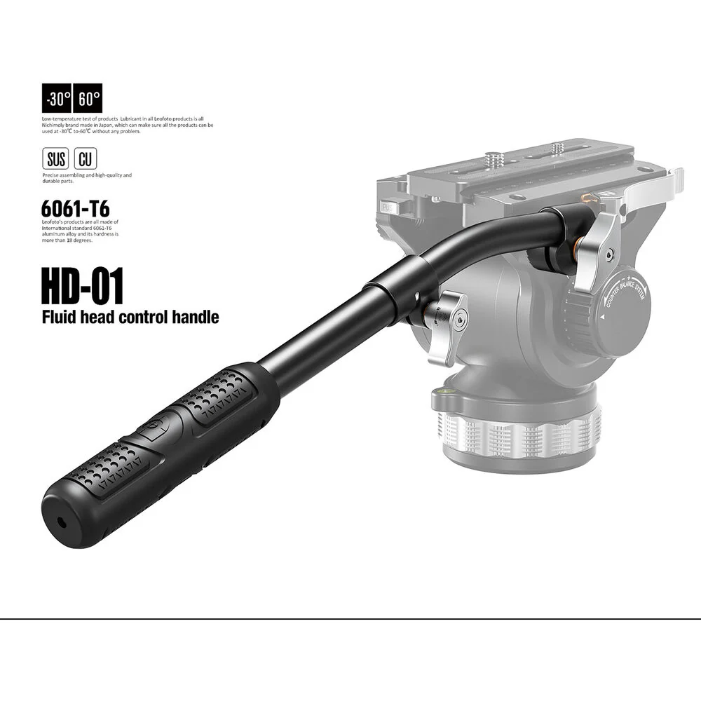 Leofoto HD-01 2-Section Pan Handle for BV-30/30M, BV-20/20K, BV-15, and BV-10/10M - Image 3