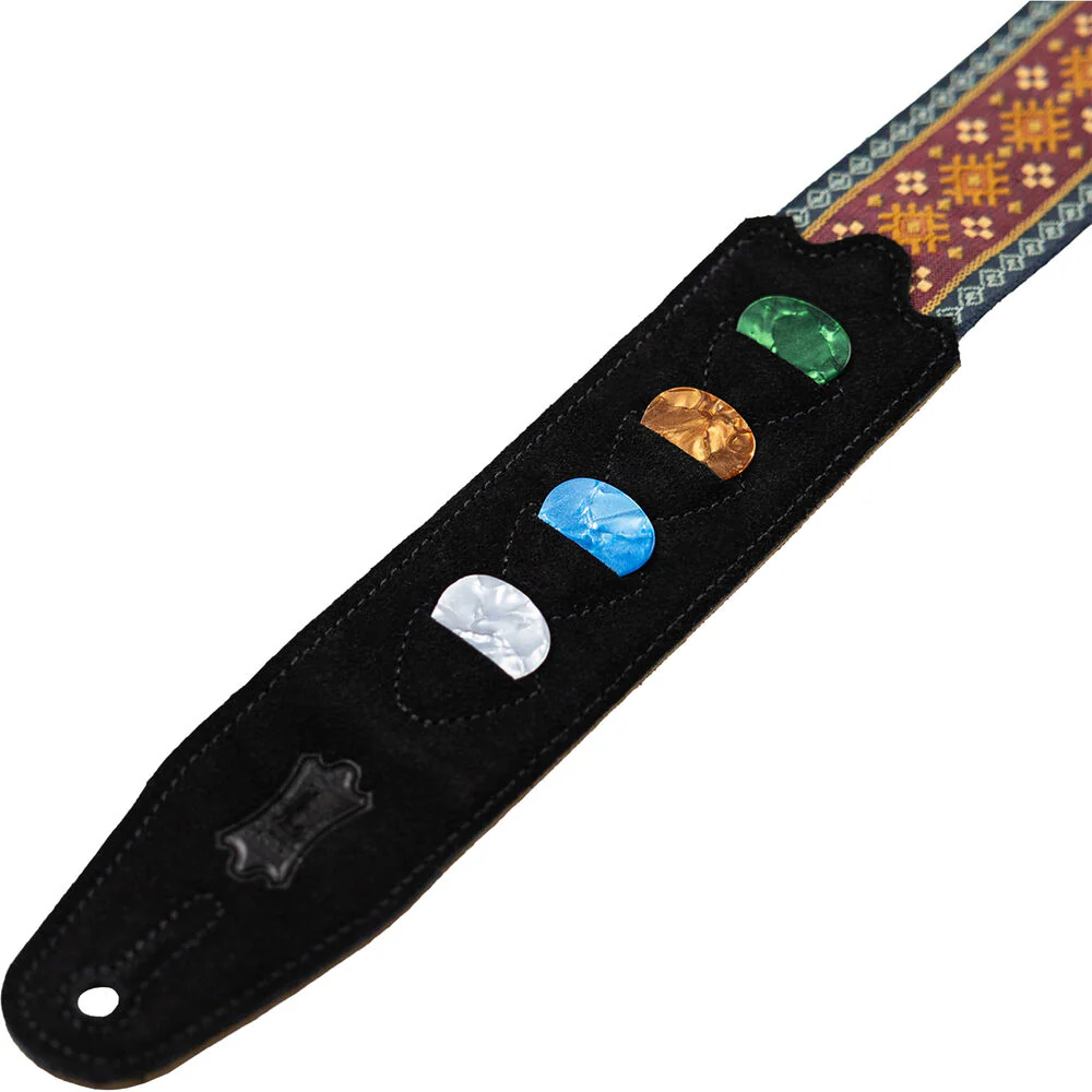 Levy's Vintage Hootenanny 2" Jacquard Guitar Strap (Aztec Red) - Image 4