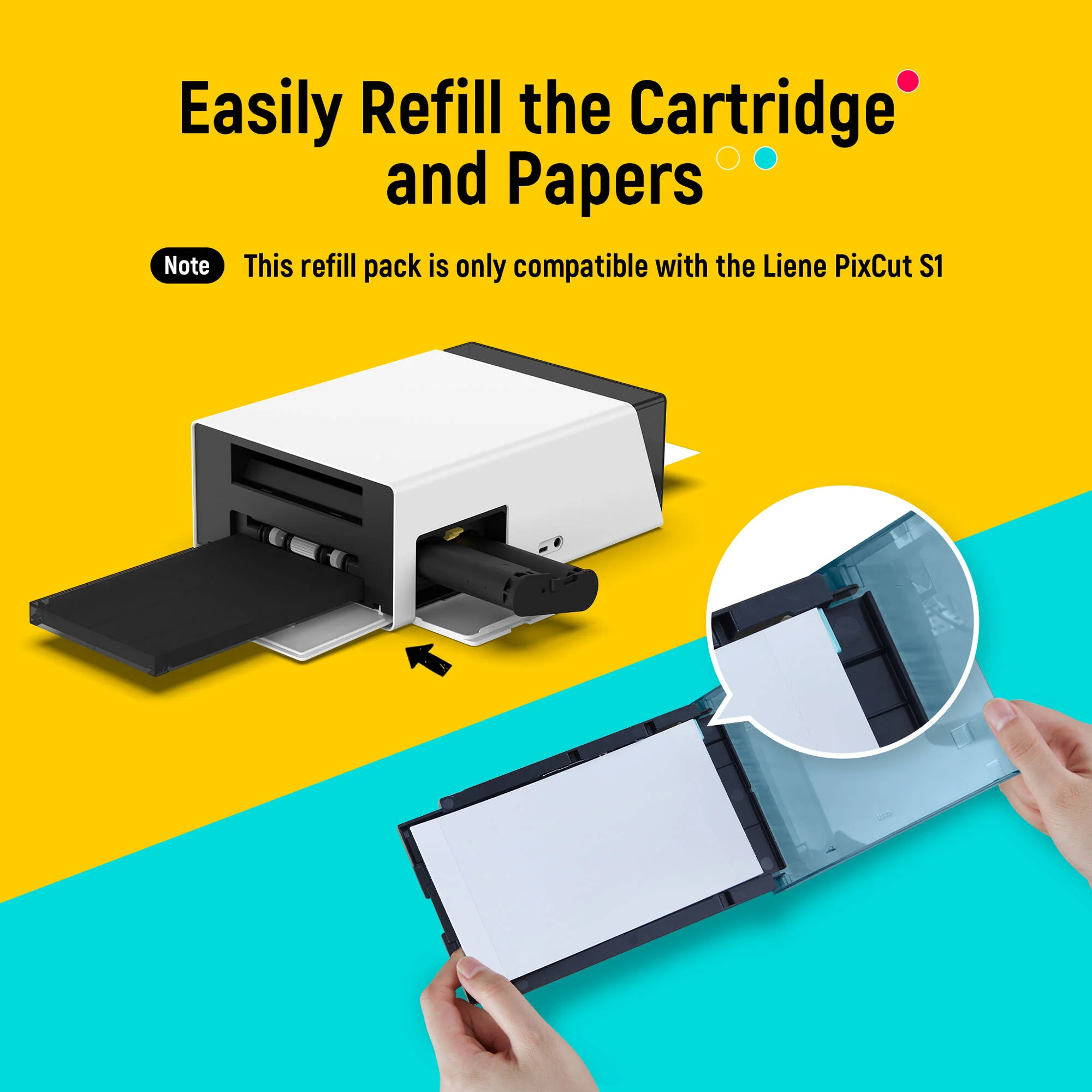 Liene PixCut S1 Photo Paper with 2 Ink Cartridges (4 x 6", 72 Sheets) - Image 2