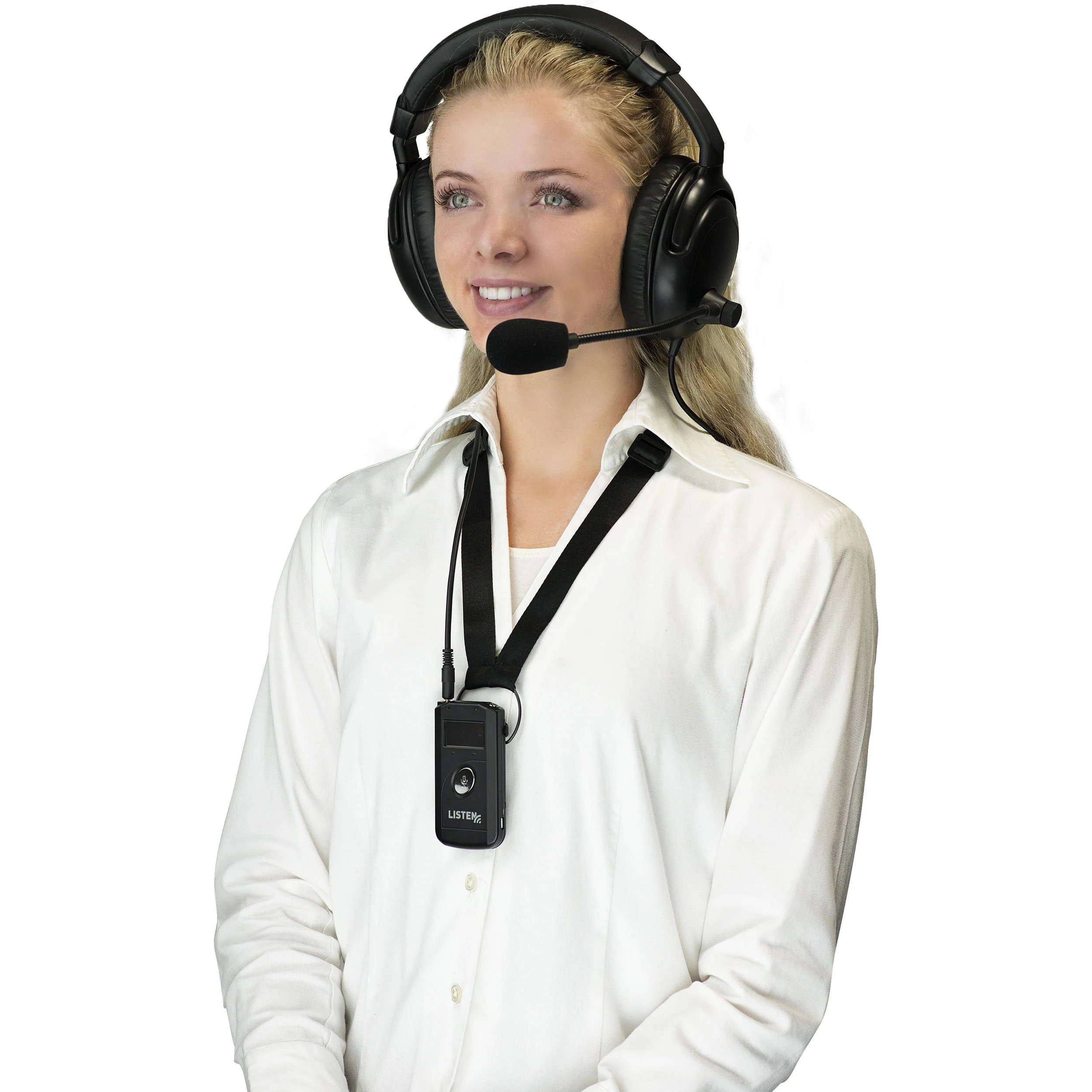 Listen Technologies LA-454 Dual Over-Ear Headset with Noise-Cancelling Boom Mic - Image 3
