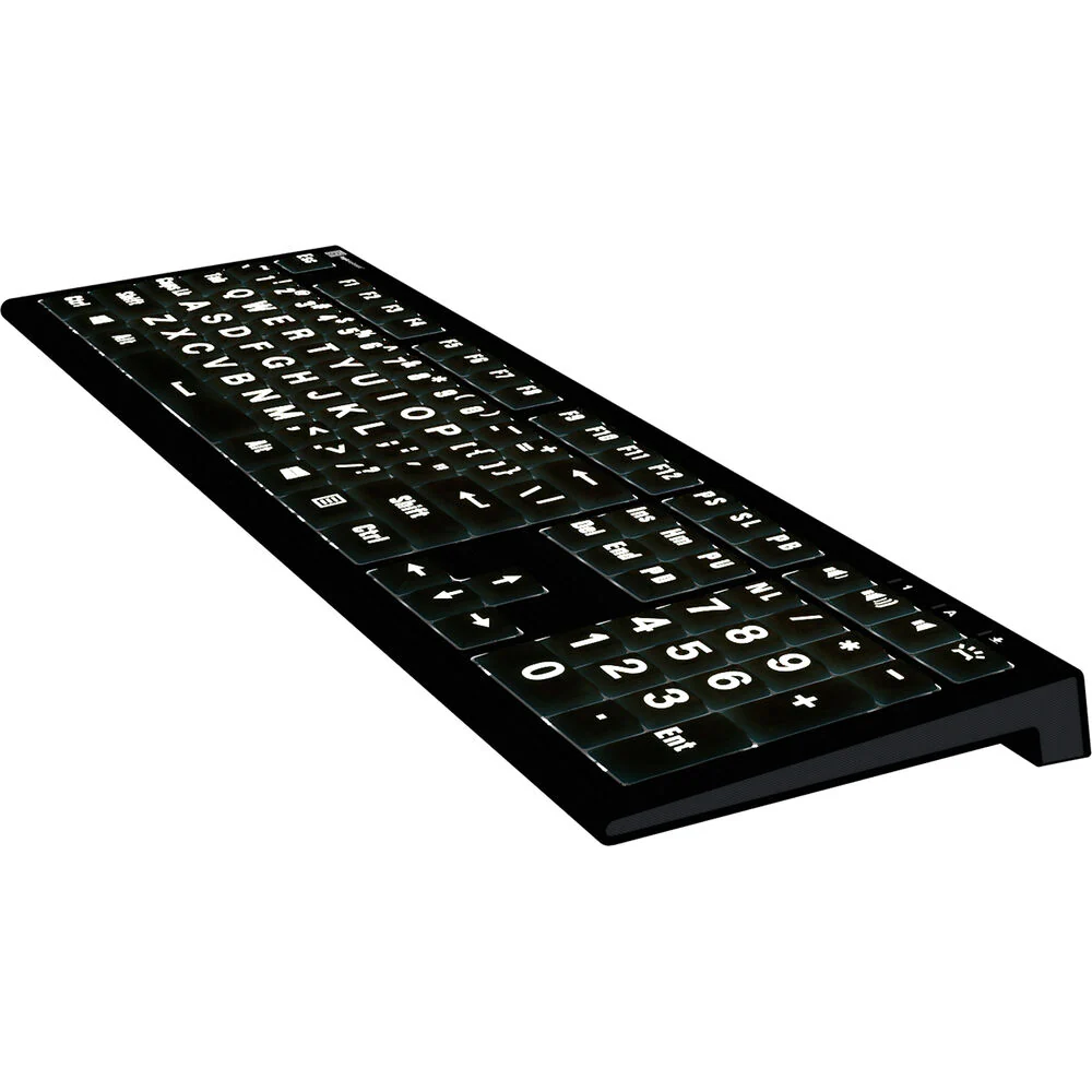 Logickeyboard ASTRA 2 Large-Print White-on-Black Wired Keyboard (Windows, US English) - Image 3