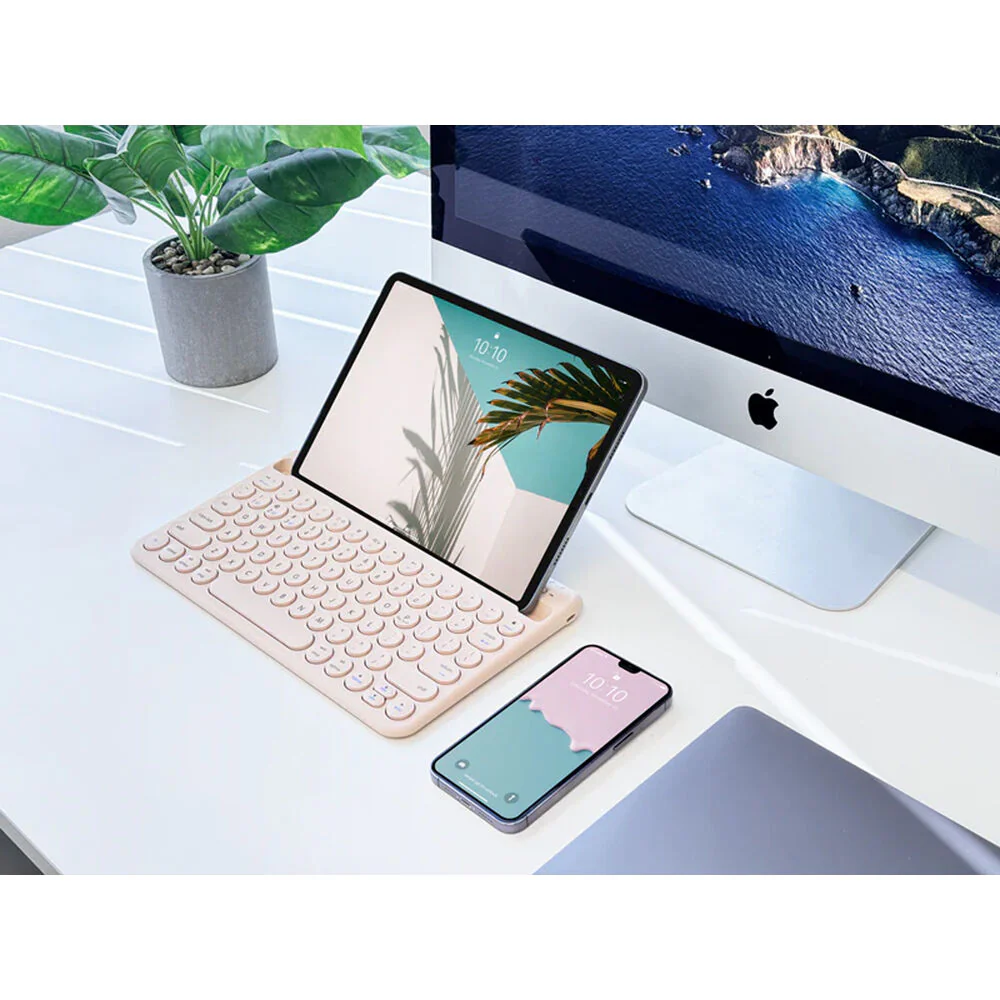 Macally Compact Rechargeable Bluetooth Keyboard (Brown) - Image 3