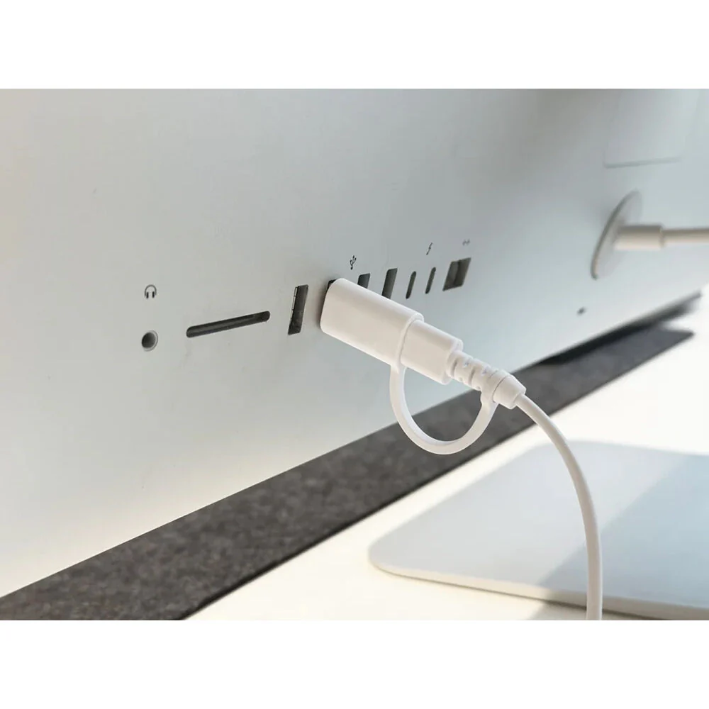 Macally Compact Wired Keyboard with USB-A and USB-C Hub (Aluminum) - Image 5