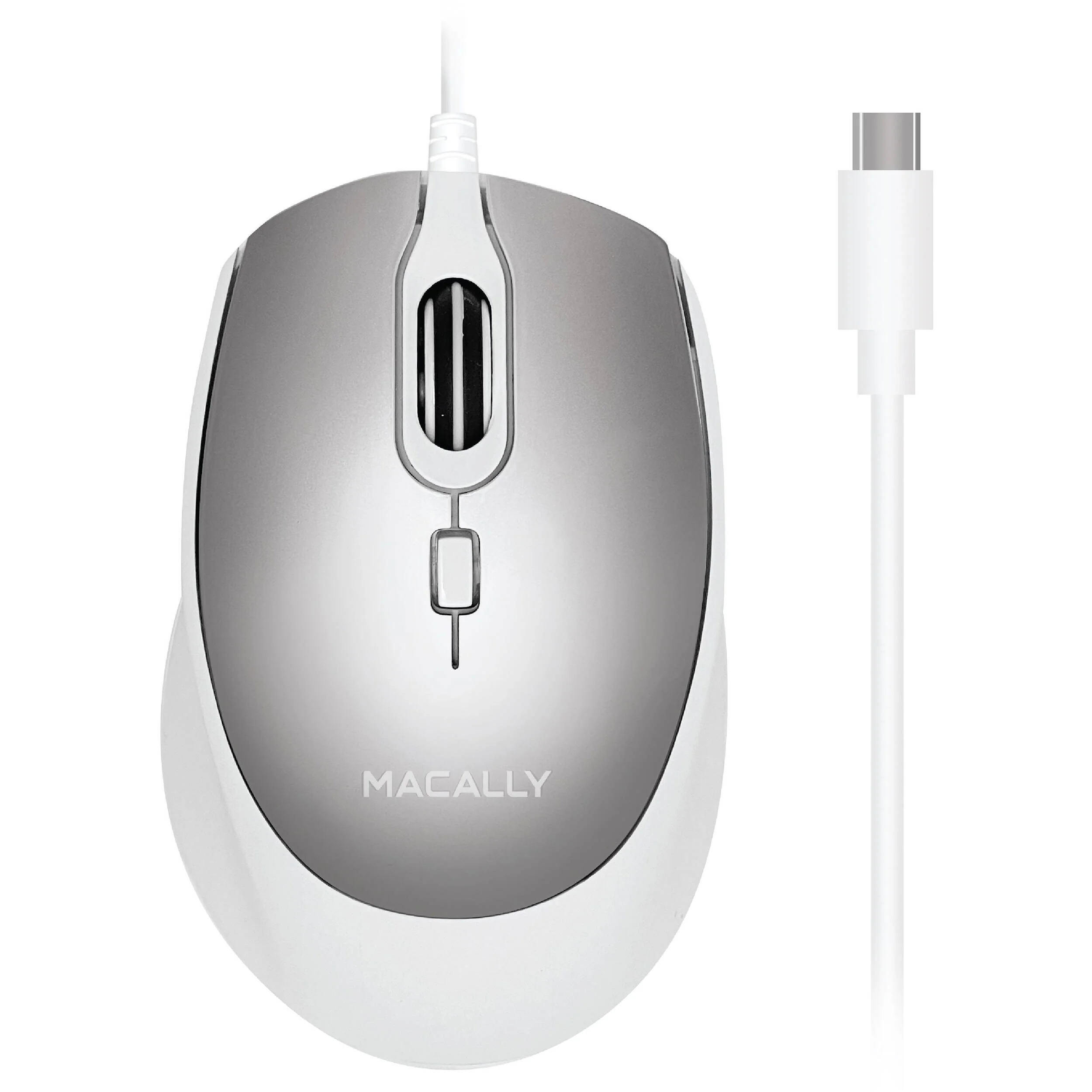 Macally USB-C Wired Mouse with Scroll (Aluminum) - Image 2