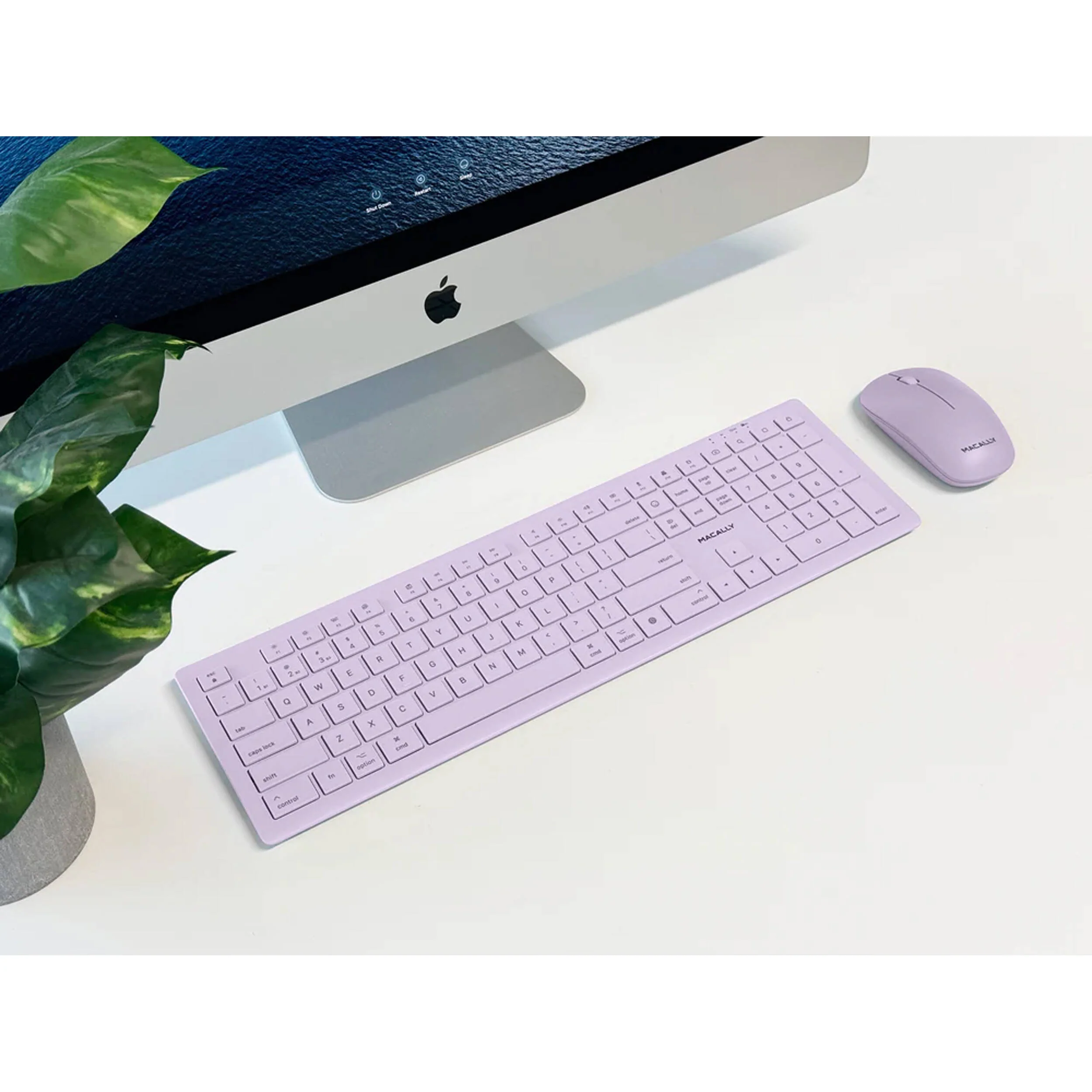 Macally Wireless Bluetooth Keyboard and Mouse Combo for Mac (Lavender Purple) - Image 6